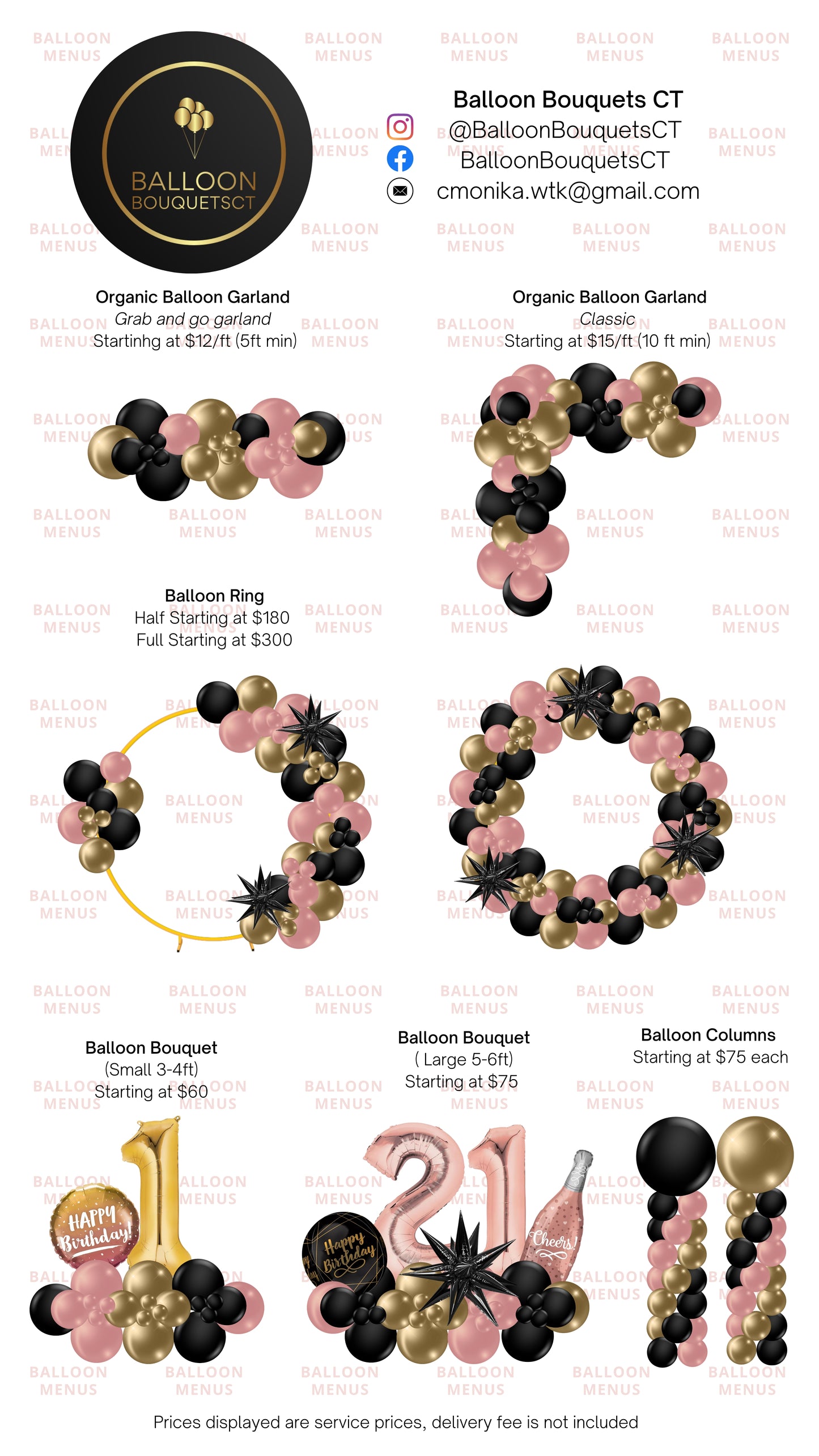 Balloon Bouquets CT - Client Balloon Menu