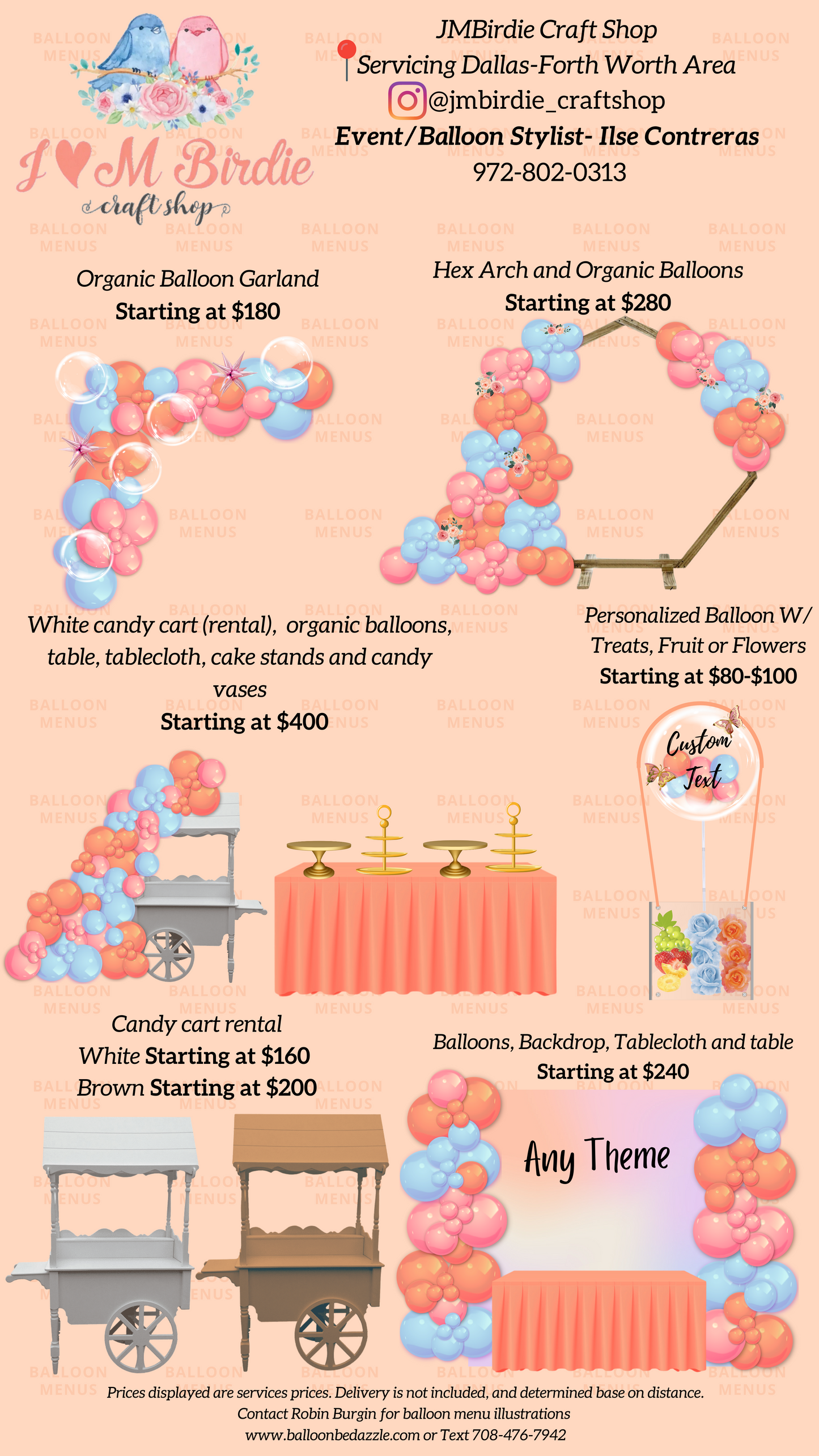 JM Birdie Craft Shop - Client Balloon Menu