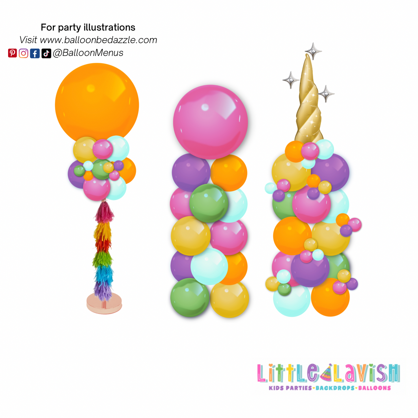 Little Lavish (Large Individual Party Illustrations)- Client Balloon Menu