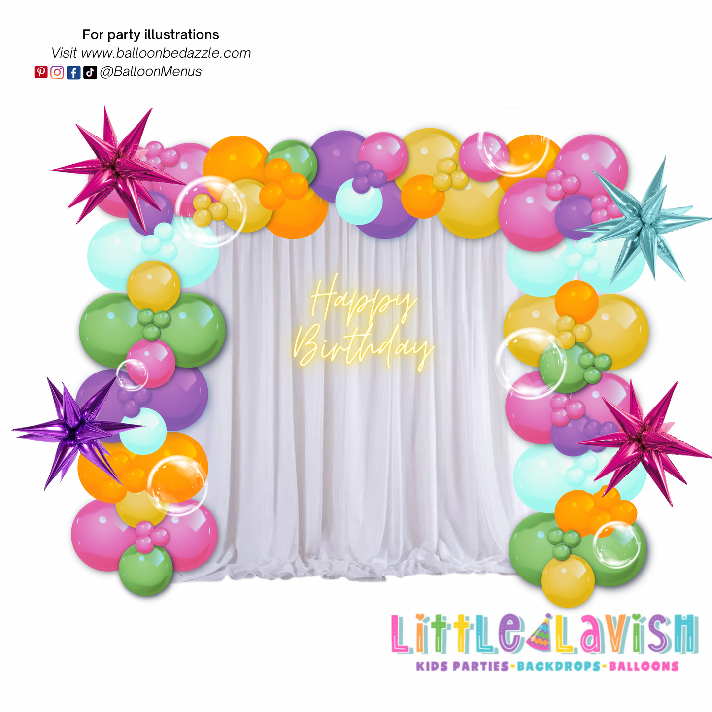 Little Lavish (Large Individual Party Illustrations)- Client Balloon Menu
