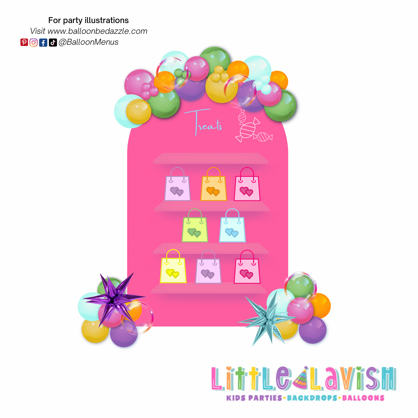 Little Lavish (Large Individual Party Illustrations)- Client Balloon Menu