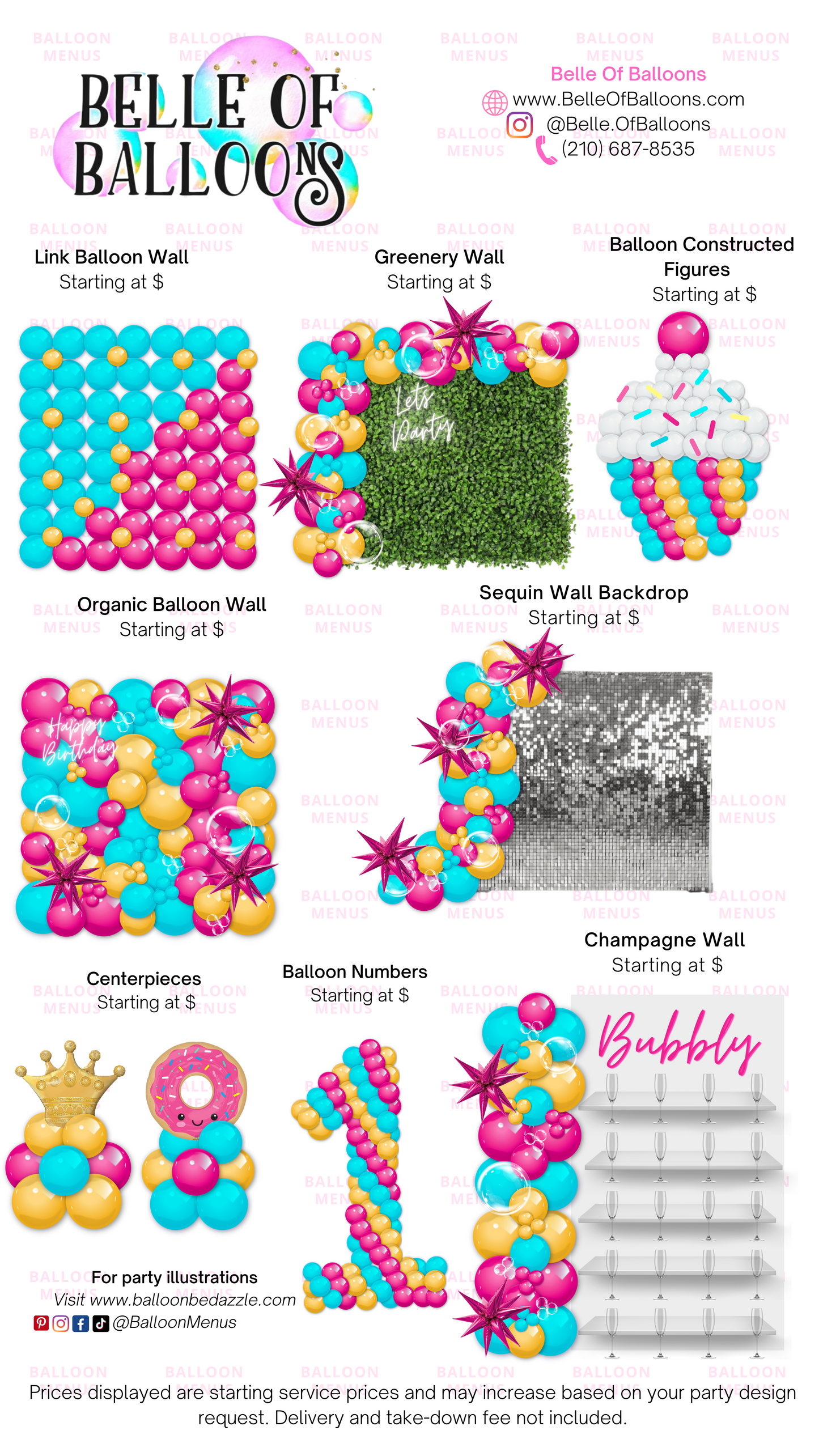 Belle of Balloons - Client Balloon Menu