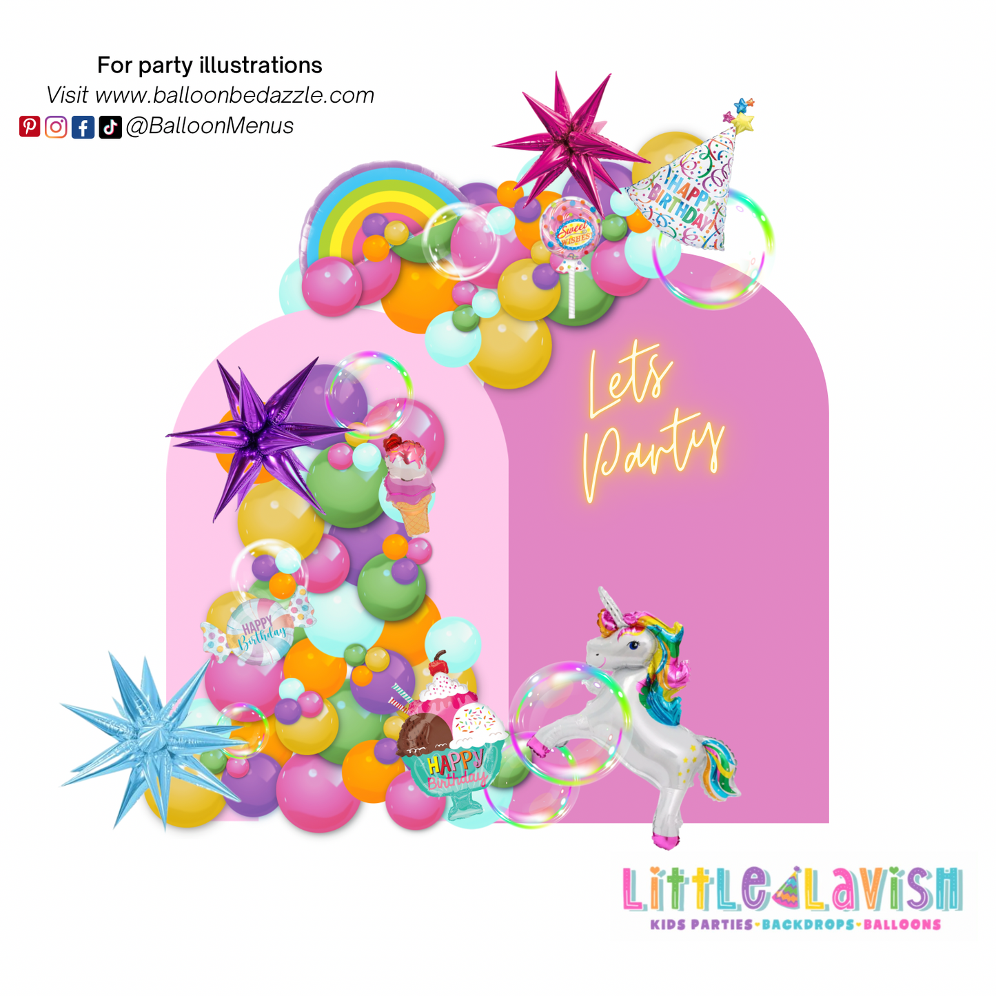 Little Lavish (Large Individual Party Illustrations)- Client Balloon Menu