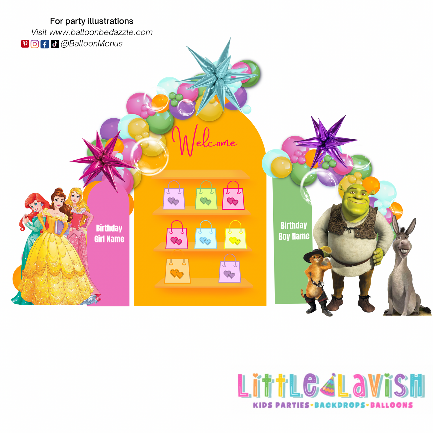 Little Lavish (Large Individual Party Illustrations)- Client Balloon Menu