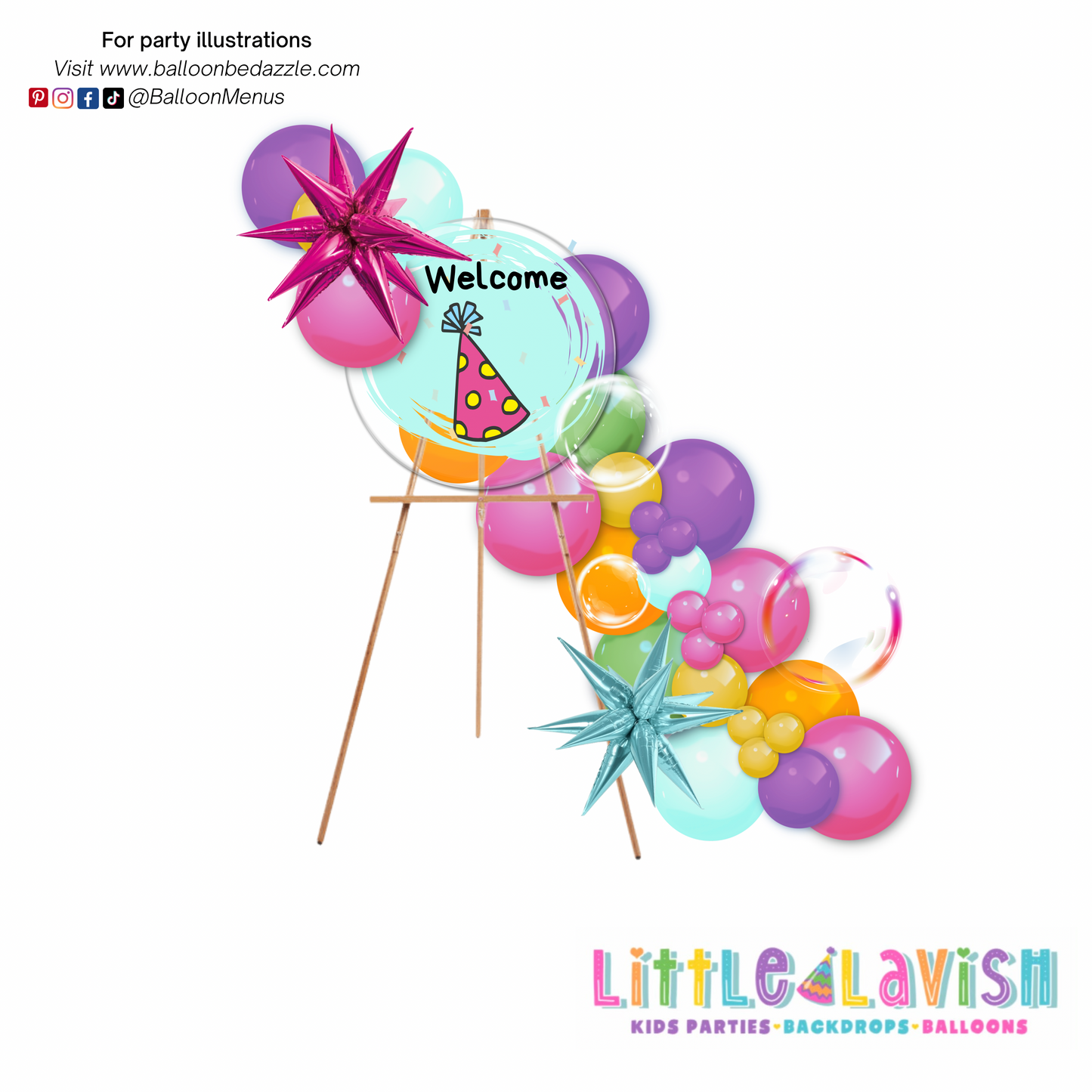 Little Lavish (Large Individual Party Illustrations)- Client Balloon Menu