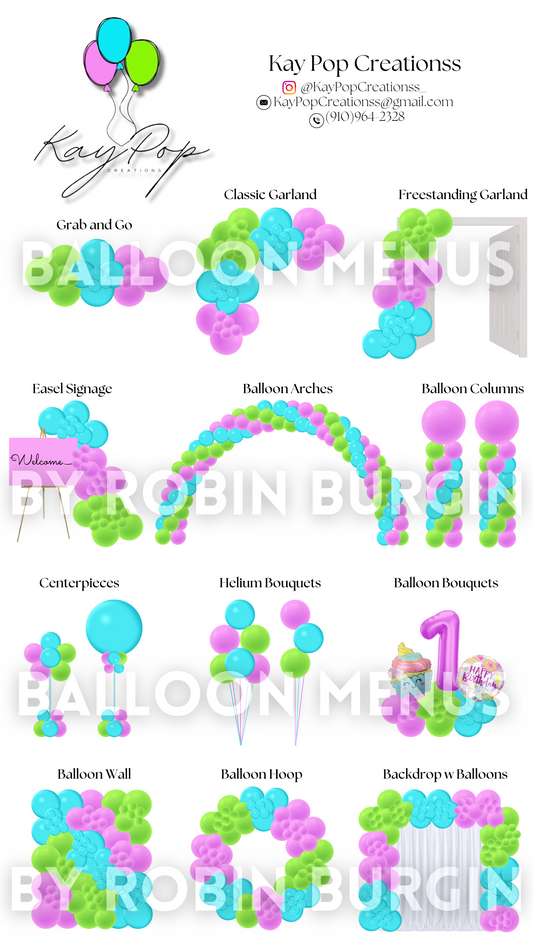 Custom Balloon Menu - Kay Pop Creationss (Large)