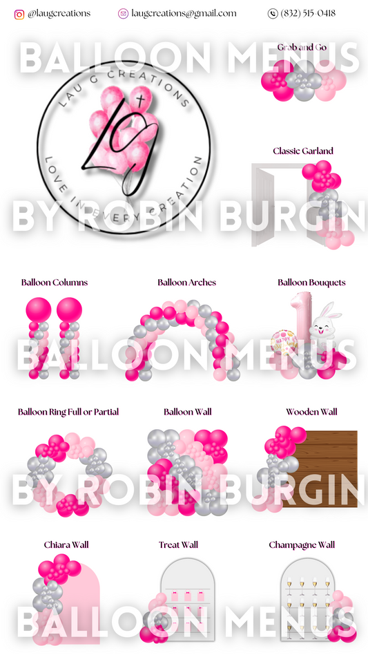 Custom Balloon Menu - LauG Creations (Large)
