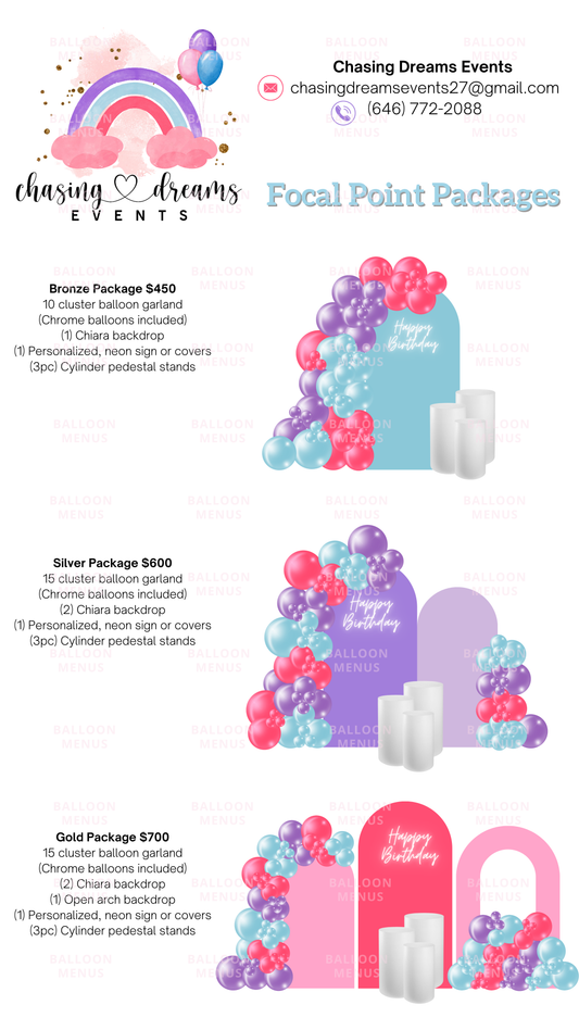 Chasing Dreams Events- Client Balloon Menu