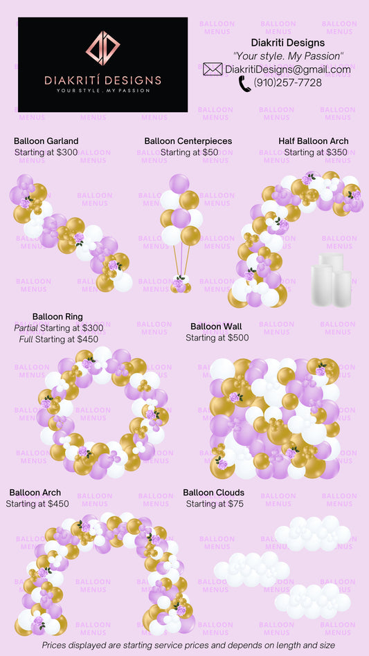 Diakriti Designs - Client Balloon Menu