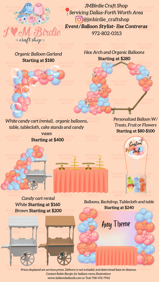 JM Birdie Craft Shop - Client Balloon Menu