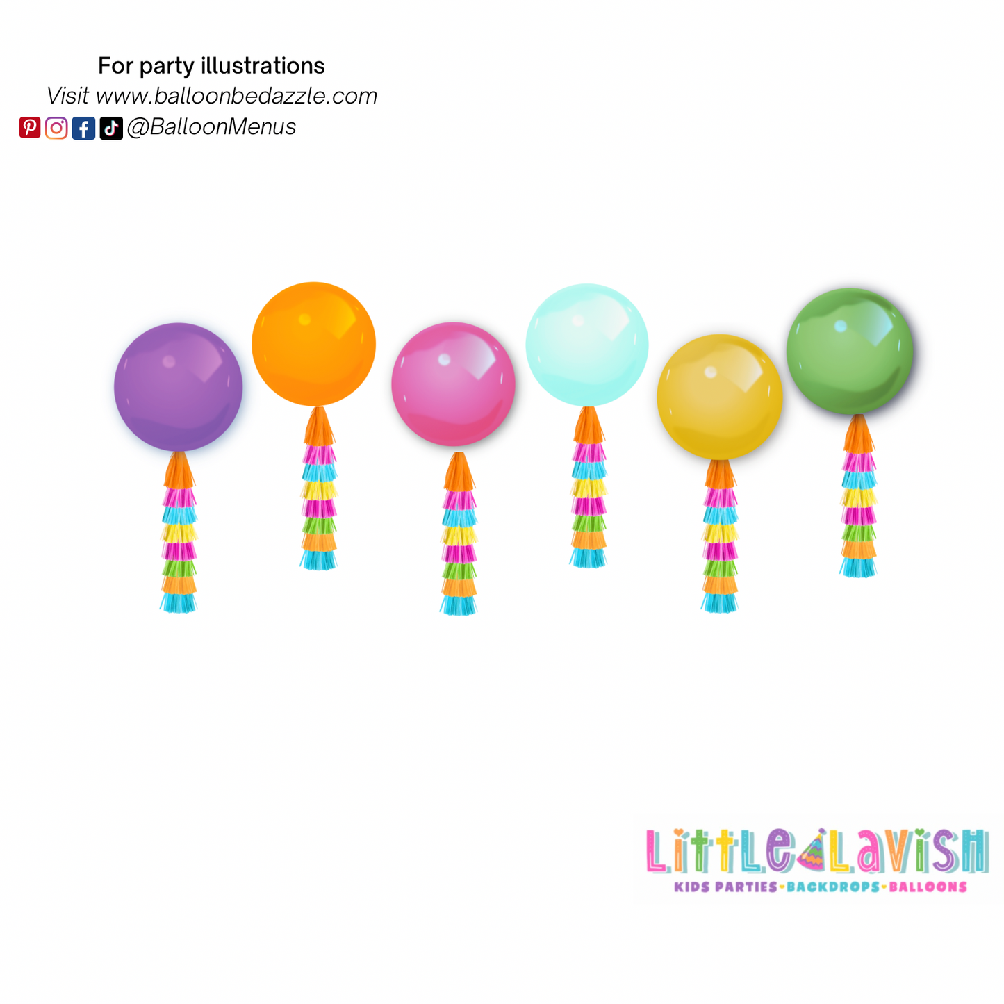Little Lavish (Large Individual Party Illustrations)- Client Balloon Menu