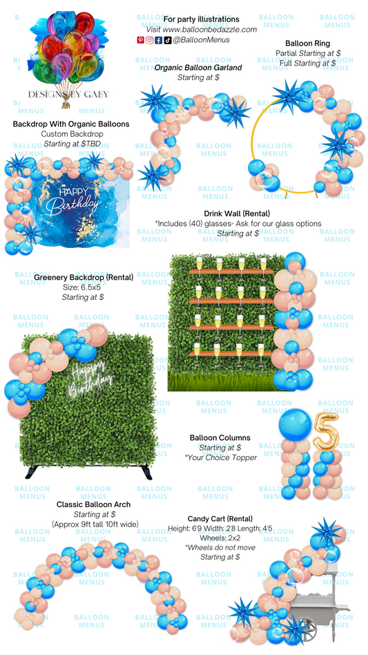 Designs By Gaby - Client Balloon Menu