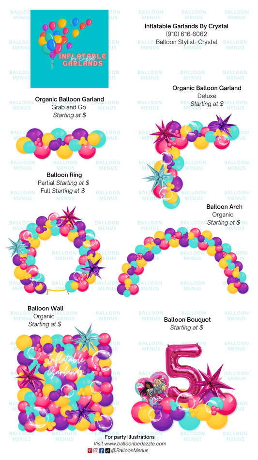Inflatable Garlands - Client Balloon Menu