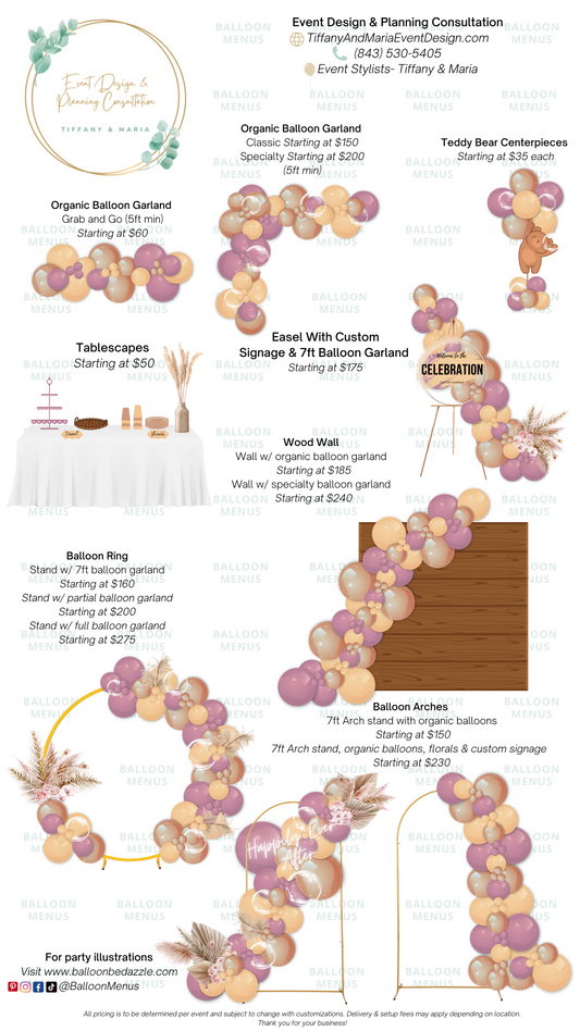 Event Design And Planning Consultation - Client Balloon Menu