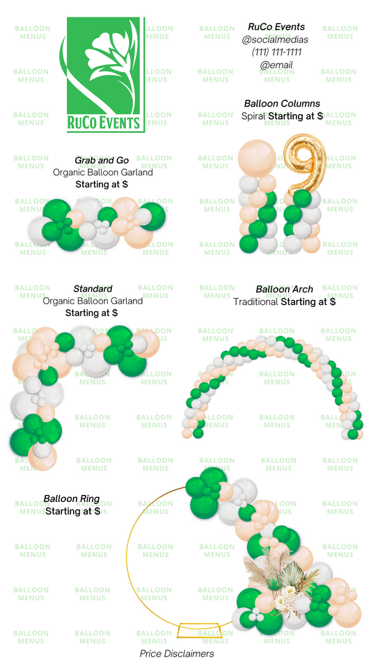 RuCo Events - Client Balloon Menu