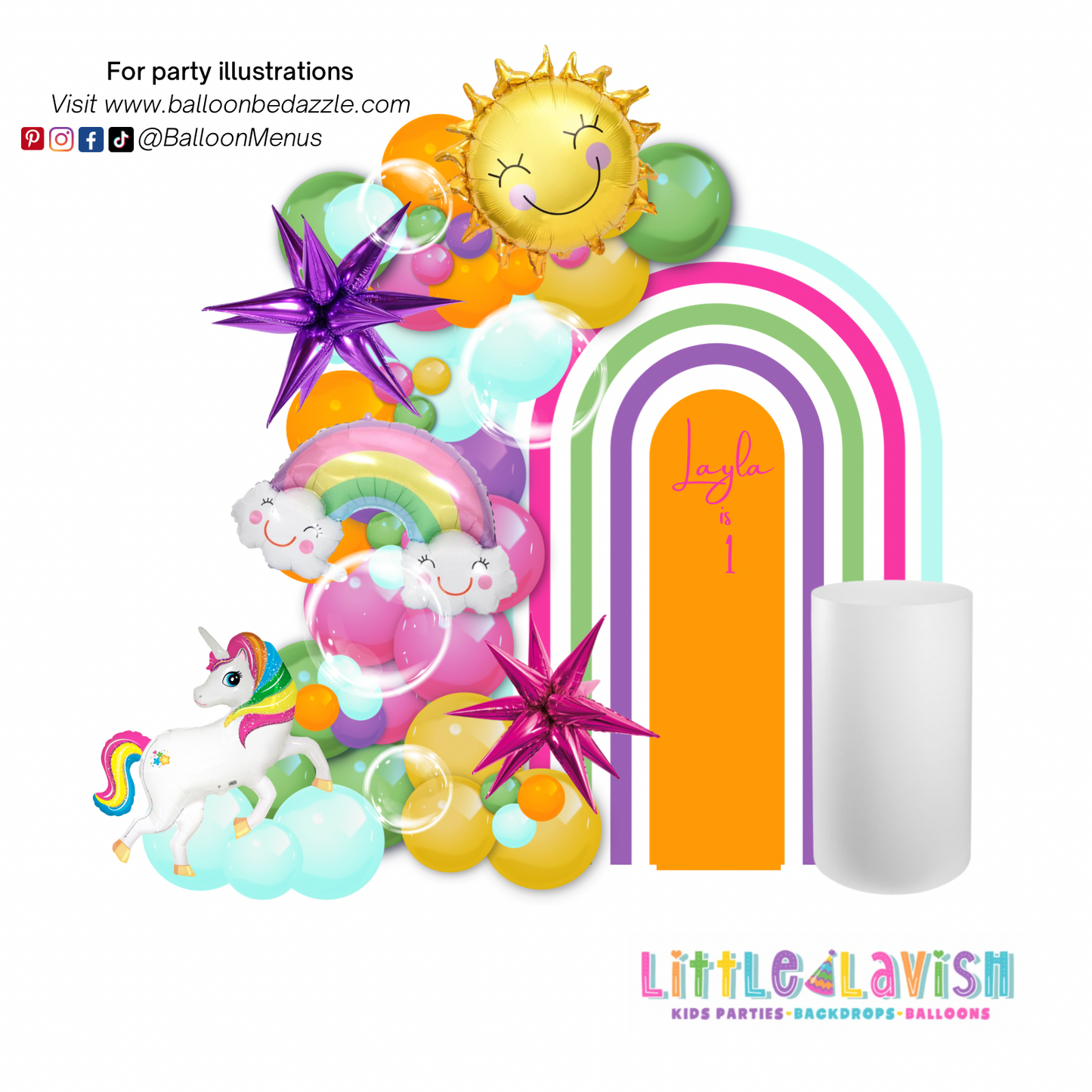 Little Lavish (Large Individual Party Illustrations)- Client Balloon Menu