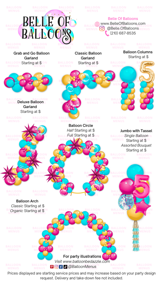 Belle of Balloons  - Client Balloon Menu